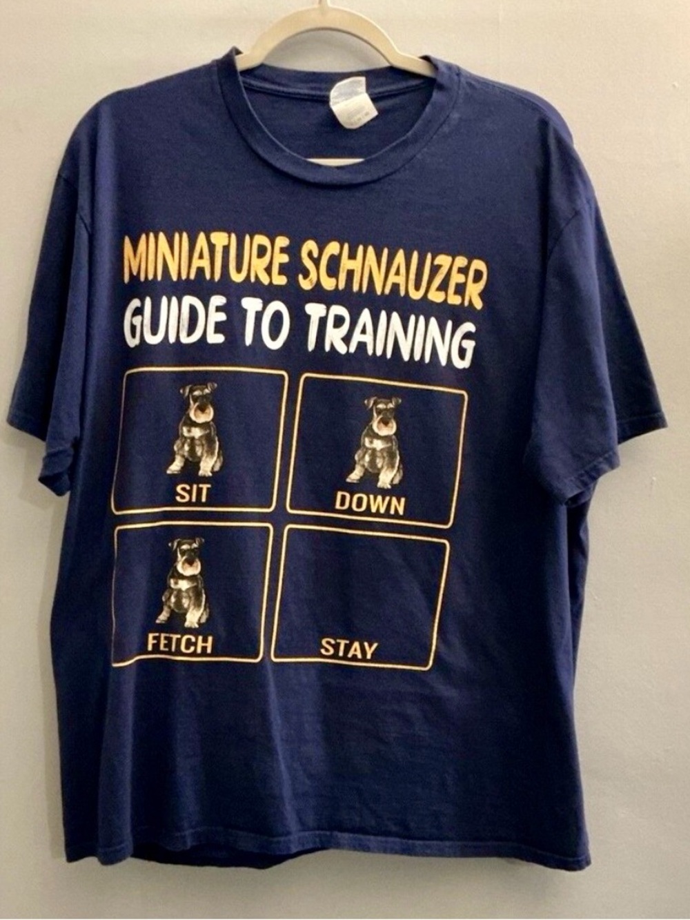 Miniature Schnauzer Guide to Training Funny Dog Graphic T Shirt Men’s XL
